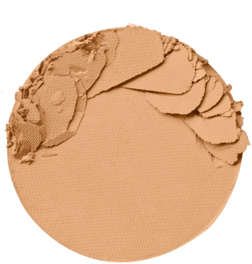 Zerbroenes Puder mit hellbrauner Farbe und Riss auf Oberfläche.