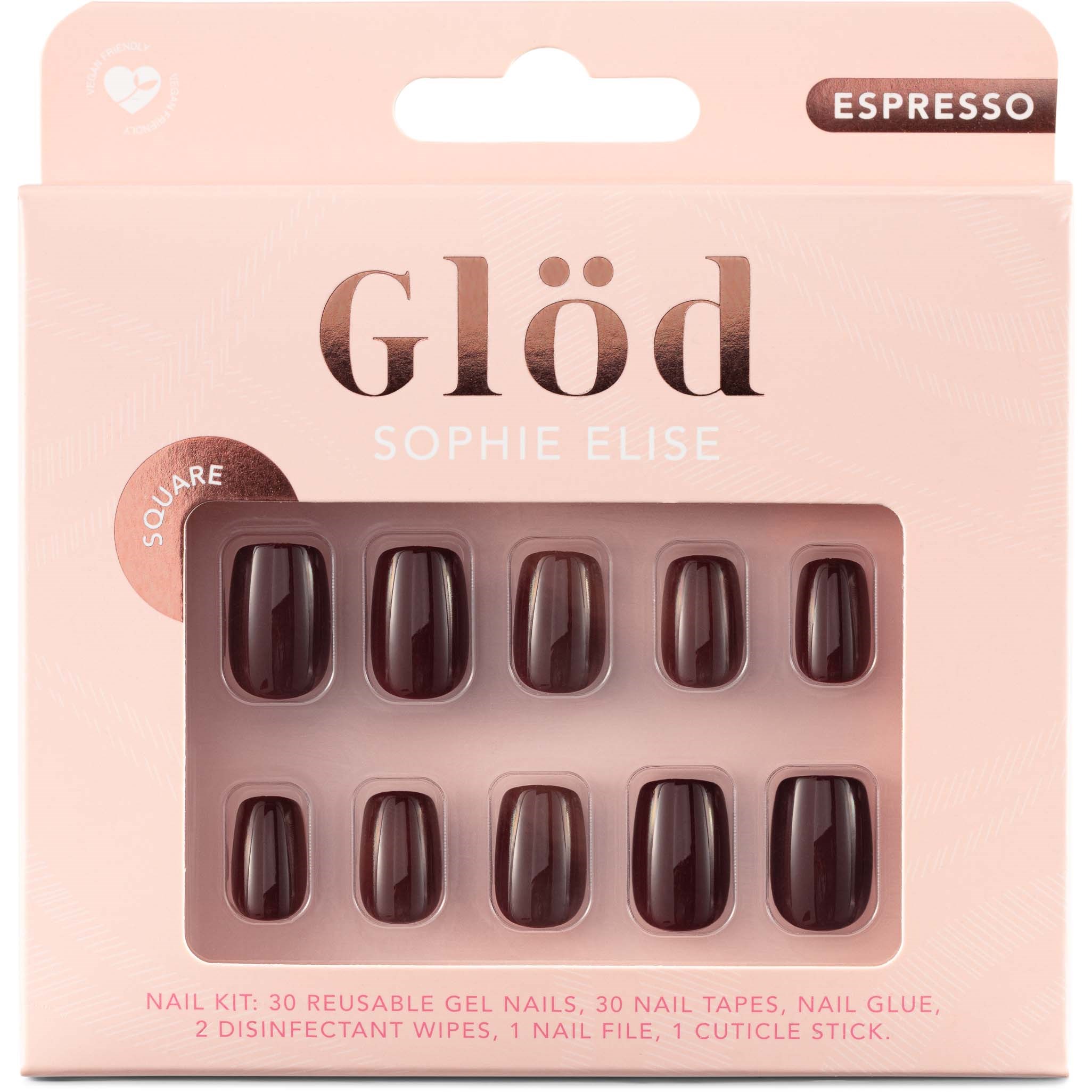 Glöd Sophie Elise Gel Nails Square Espresso