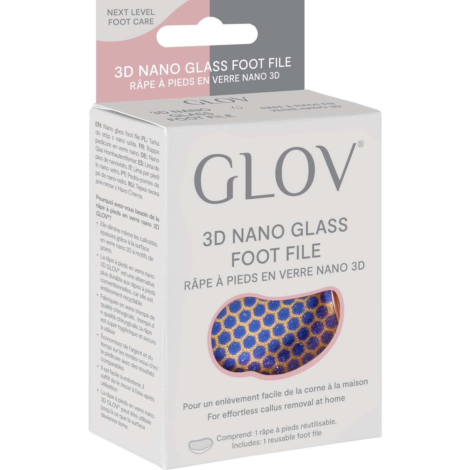 GLOV 3D Nano Glass Foot File Pink (zdjęcie 4)