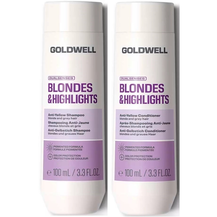 Goldwell Dualsenses Blondes & Highlights Bundle Anti-Yellow Shampoo 100 ml & Conditioner 100 ml
