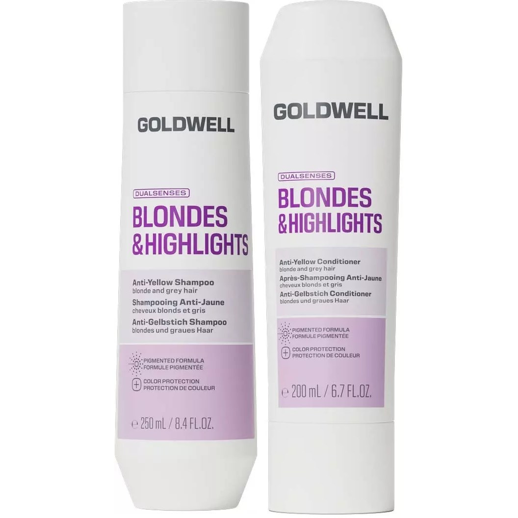 Goldwell Dualsenses Blondes & Highlights Bundle Anti-Yellow Shampoo 250 ml & Conditioner 200 ml