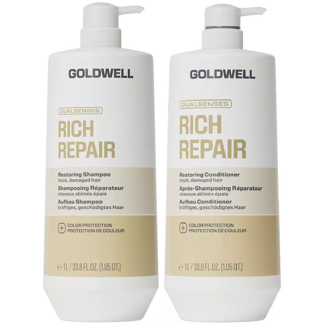 Goldwell Dualsenses Rich Repair Bundle Restoring Shampoo 1000 ml & Conditioner 1000 ml