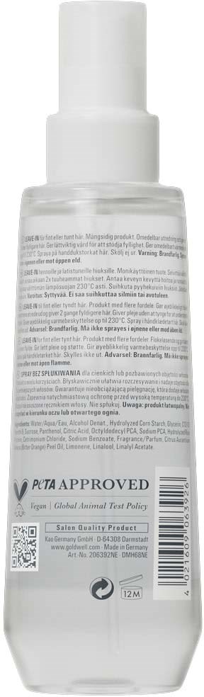 Klarer Kunststoffflasche mit weißem Pumpkopf und Etikett mit Inhaltsstoffen und Barcode, ein Hautpflegeprodukt.