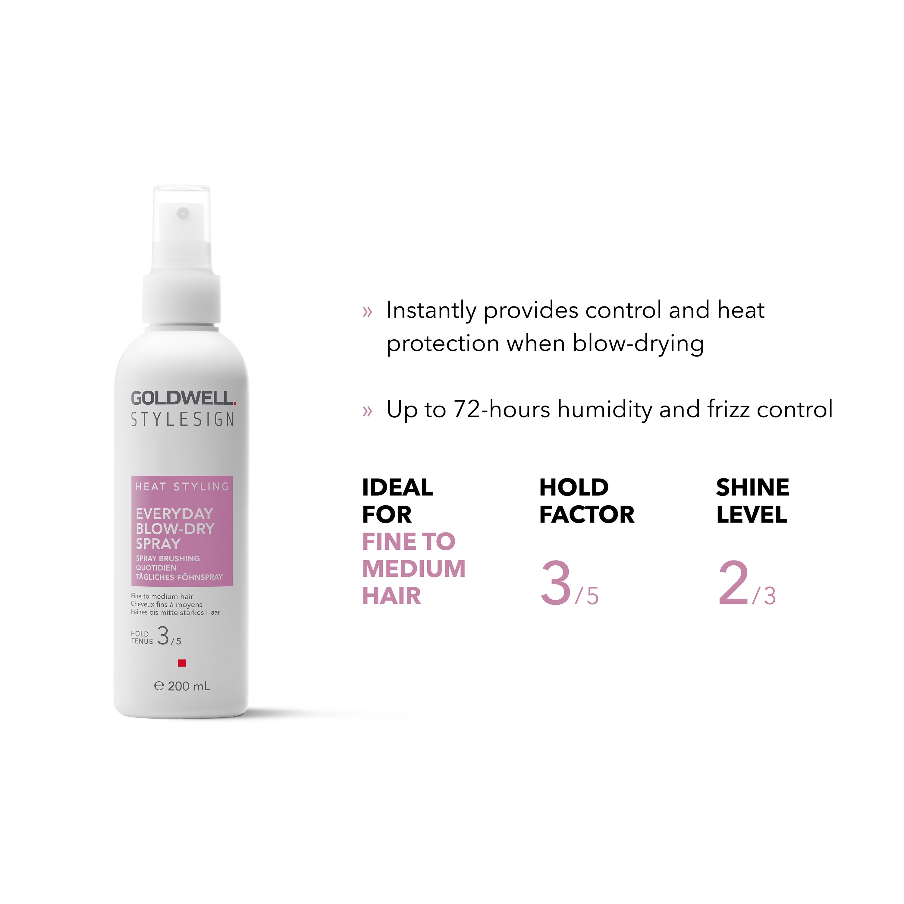 Alternativ bild 1 för Goldwell StyleSign Heat Styling Everyday Blow-Dry Spray  200 ml