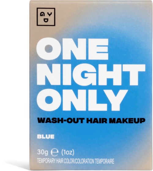 Esken sier 'One Night Only' hårfarge, blå, 30g, for midlertidig hårfarging, vaskes ut.