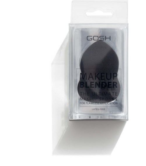 Gosh makeup blender i klar plastemballasje med svart svamp inni.