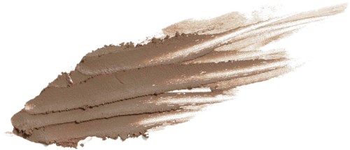 Beige meikkisivellys tai kosmetiikkajälki valkoisella taustalla.