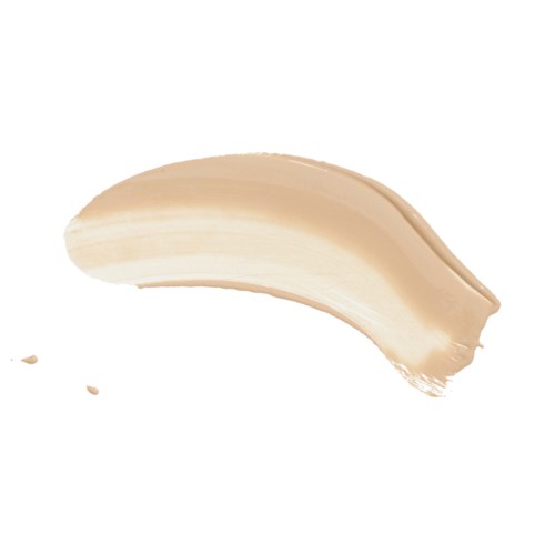 Eine beige Make-up-Foundation-Kratz mit glatter, cremiger Textur.