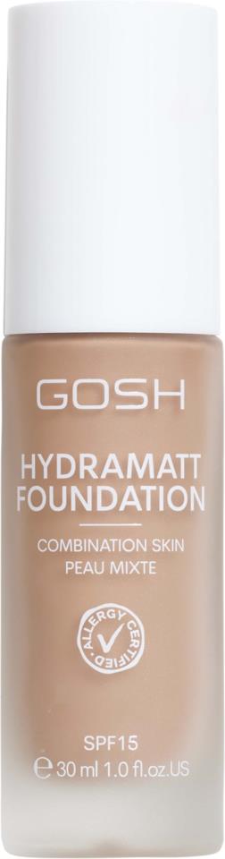 GOSH Copenhagen Hydramatt Foundation 30 ml 012N Medium Dark - Neutral Undertone 45 ml