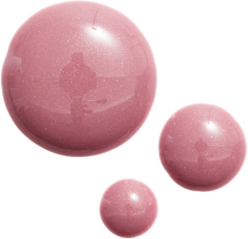 Three shiny pink balls of different sizes with reflective surfaces against a white background.