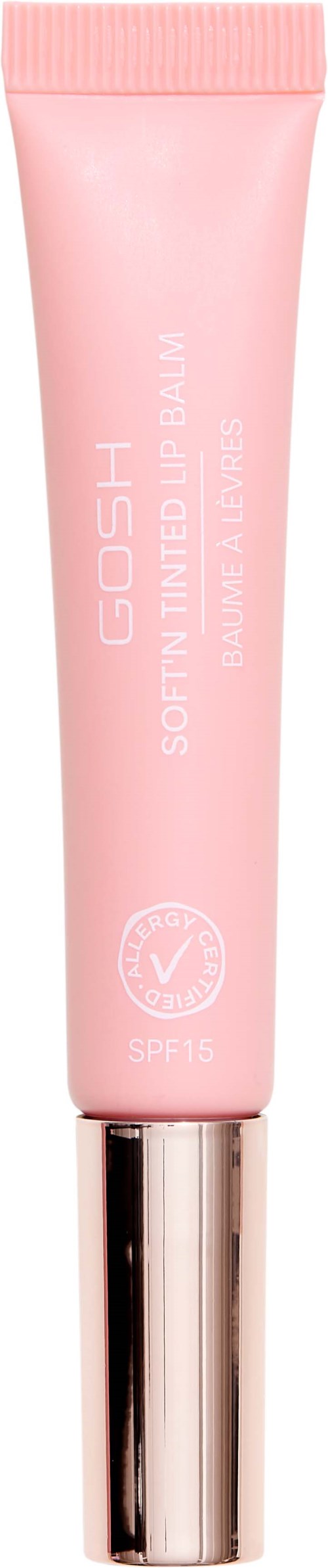 Pinkki GOSH Soft Tri Manila BB Cream -tikkausputki SPF 15. Pakkauksessa on hopeainen korkki ja valkoista tekstiä.