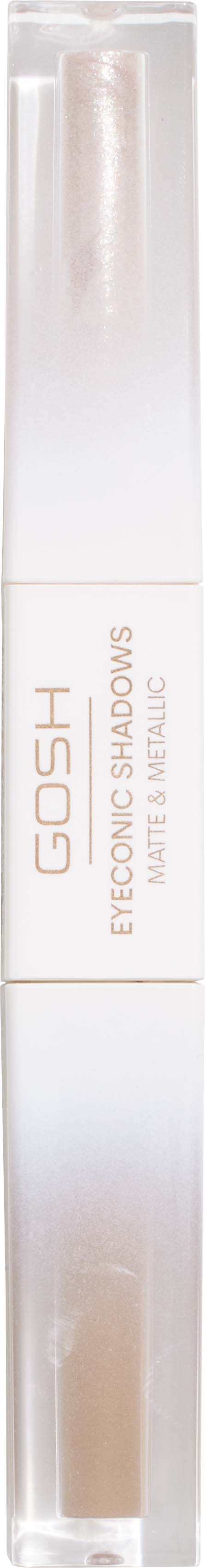 A long, white tube with the words "GOSH" and "Everlasting Shadows" printed on it.