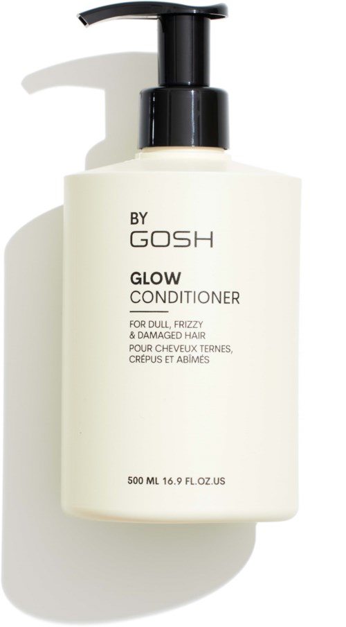 GOSH Glow hoitoaine pullo himmeilevaan, pörröseen ja vahingoittuneeseen hiukseen pumpun kanssa.
