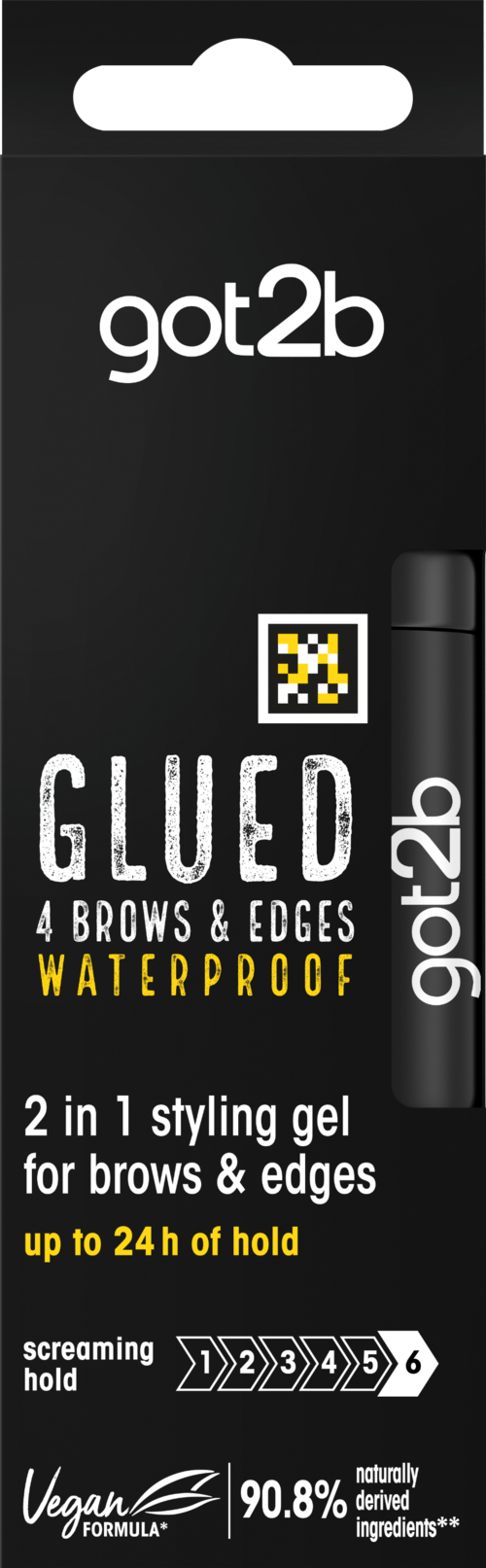 Glued 4 brows and edges vattentät stylinggel, håller i upp till 24 timmar, vegansk, med 2-i-1 formula.