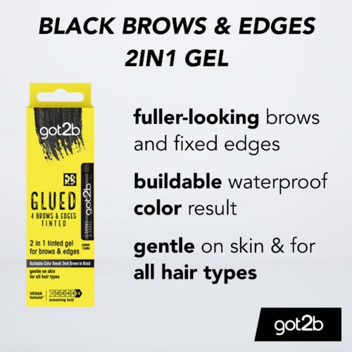 got2b Glued 4 Brows & Edges Tinted Black