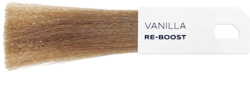 Próbka farby do włosów oznaczona Vanilla Re-Boost, jasnobrązowa.