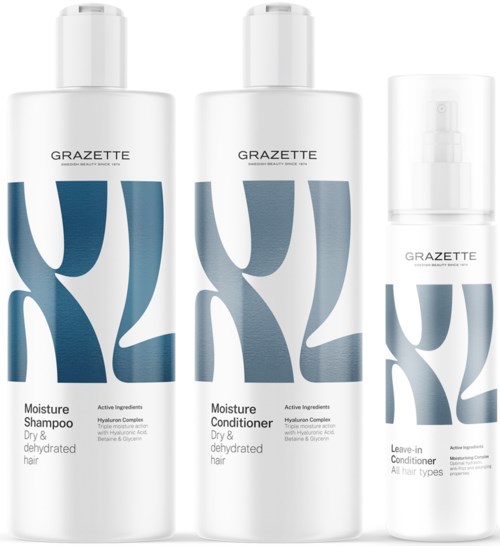 XL Moisture Shampoo 400 ml & Conditioner 400 ml & Leave-In Conditioner 250 ml