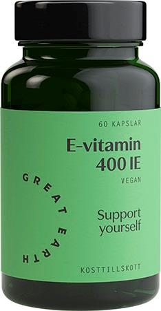 Great Earth E-Vitamin 400 I.U 60 kap
