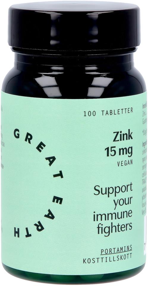 Great Earth Zink 15 mg 100 tab
