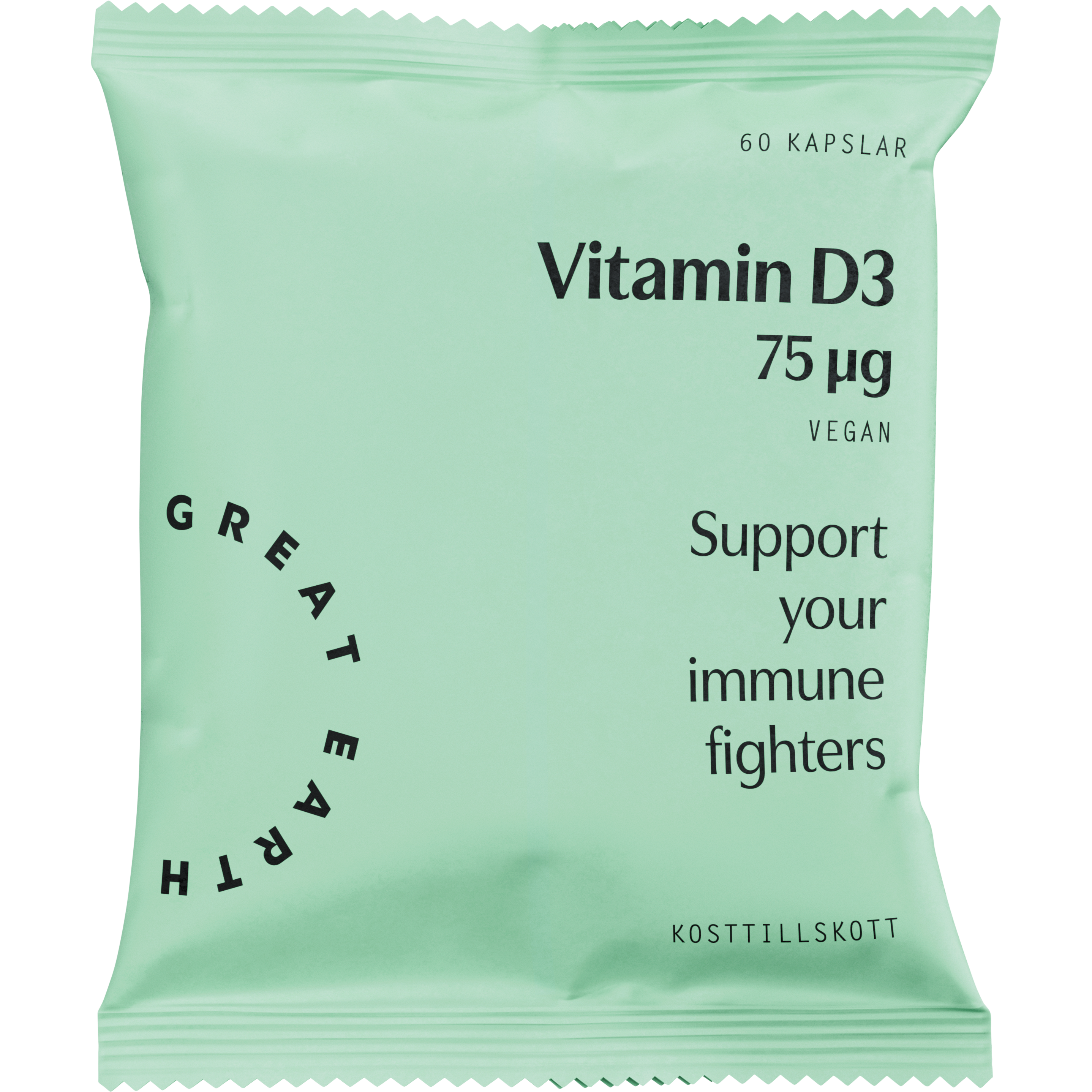 Great Earth Vitamin D3 75 μg 60 kap Refill