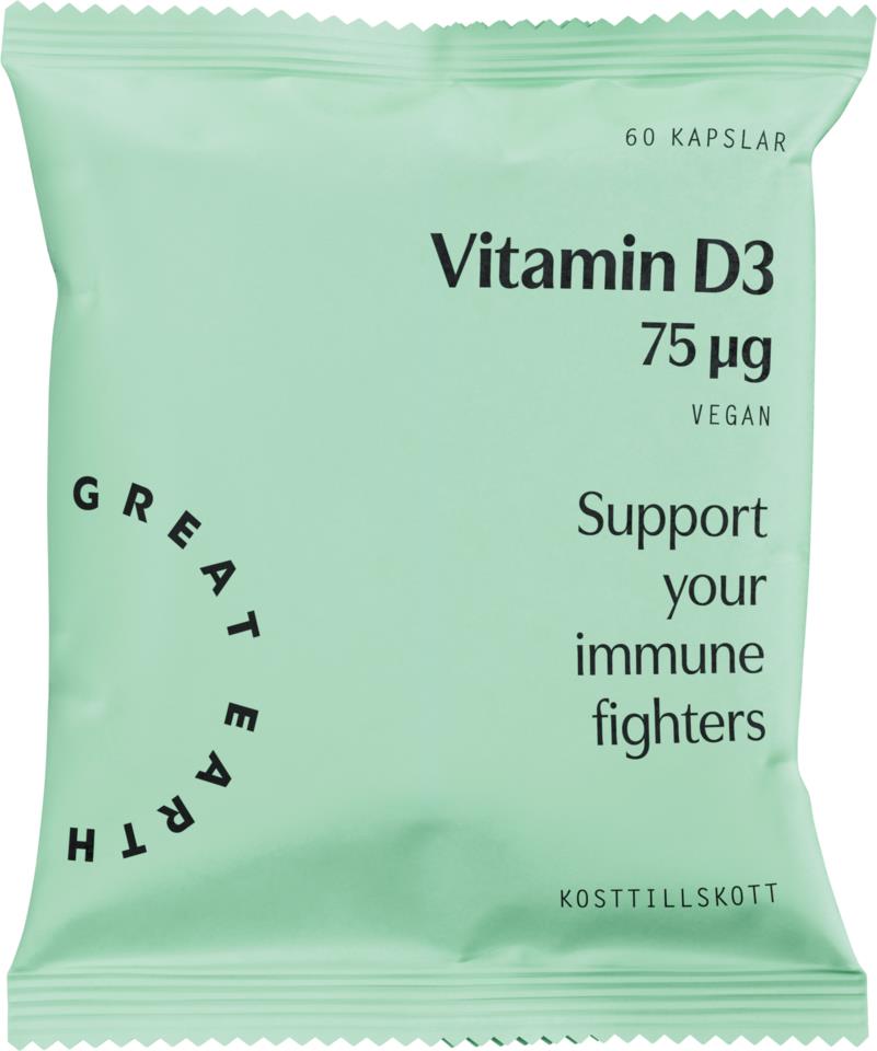 Great Earth Vitamin D3 75 μg 60 kap Refill