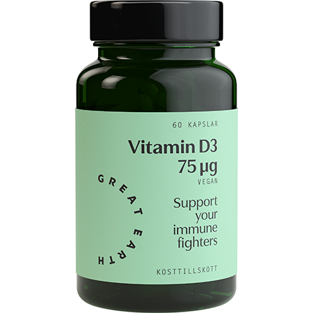 Great Earth Vitamin D3 Vegan 3000 I.E 60 kap