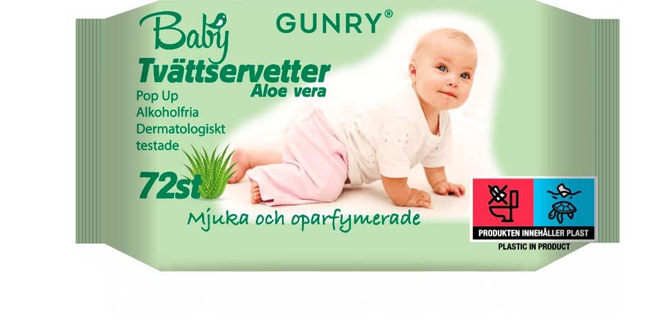 Gunry Baby Wet Wipes Aloe Vera 72 pcs