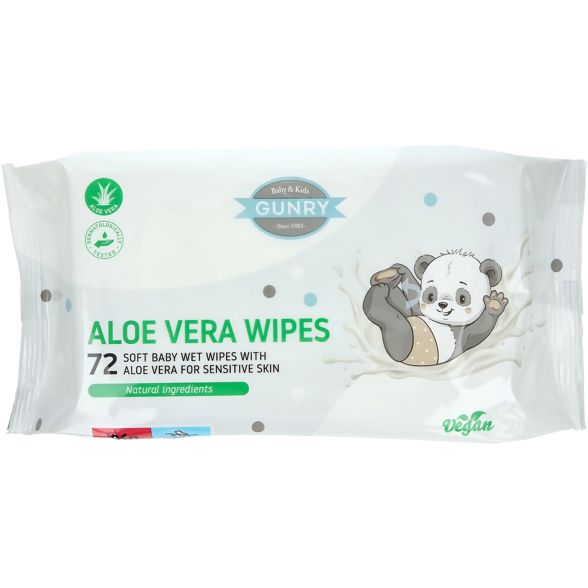 Gunry Baby Wet Wipes Aloe Vera 72 stk