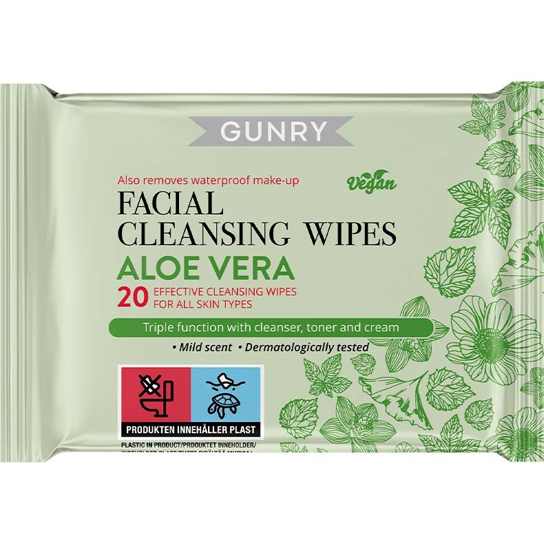 Läs mer om Gunry Facial Cleansing Wipes Aloe Vera 20 st