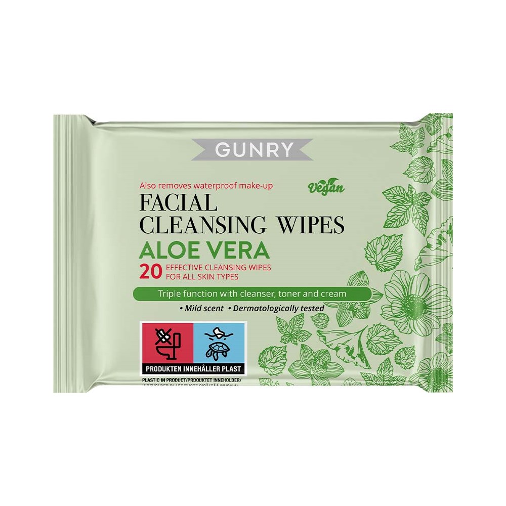 Gunry Gunry Facial Cleansing Wipes Aloe Vera 20 st