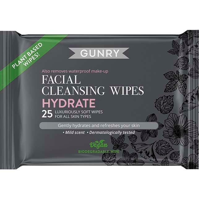 Bilde av Gunry Facial Cleansing Wipes Hydrate 25 St