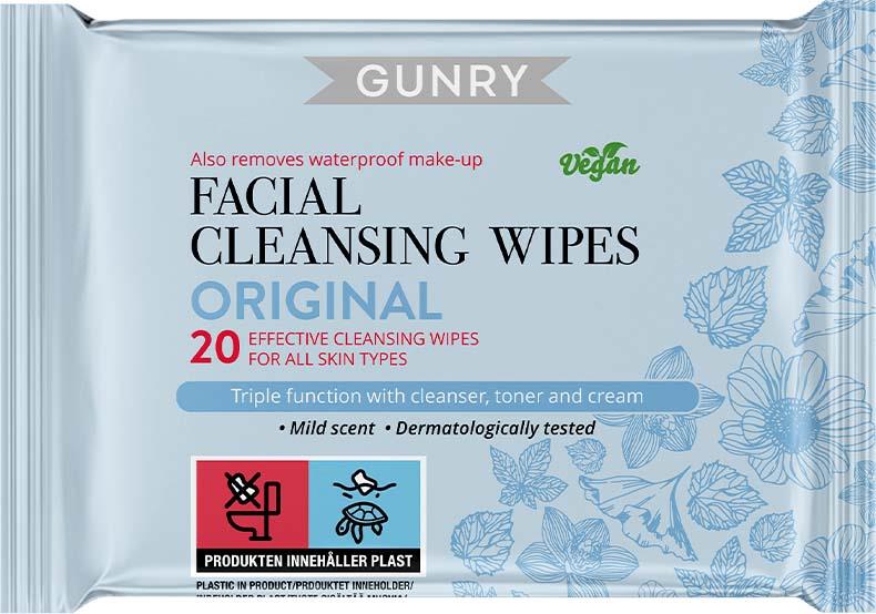 Gunry Facial Cleansing Wipes Original 20 pcs