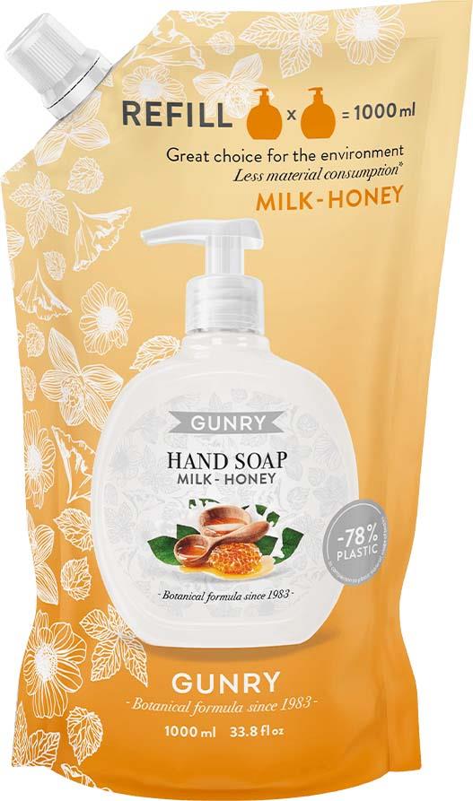 Gunry Handsoap Refill Original Milk & Honey 1000 ml