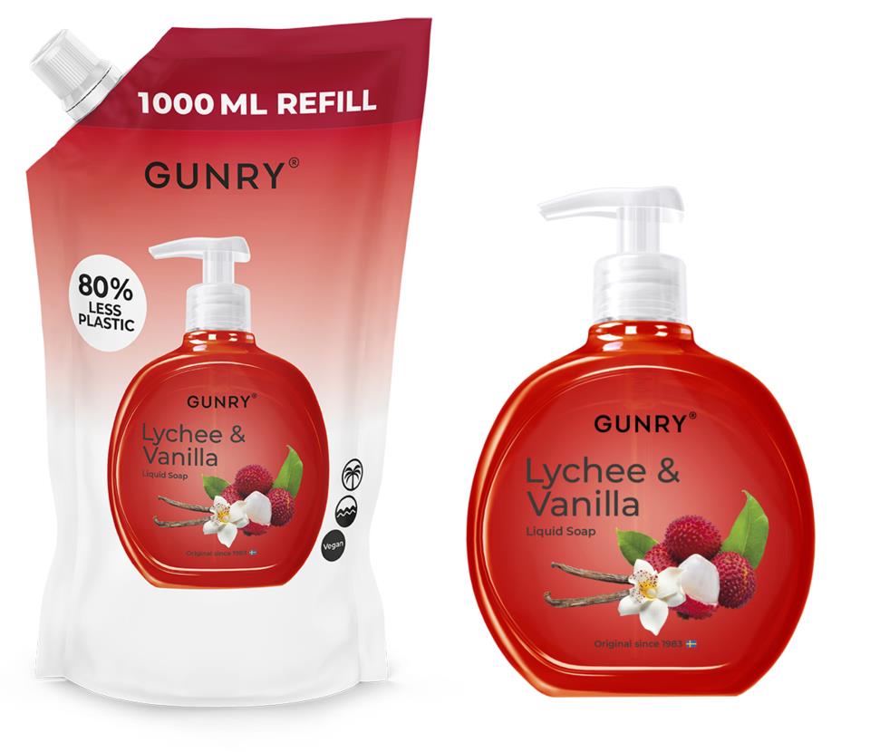 Gunry Lychee & Vanilla Liquid Soap Paket