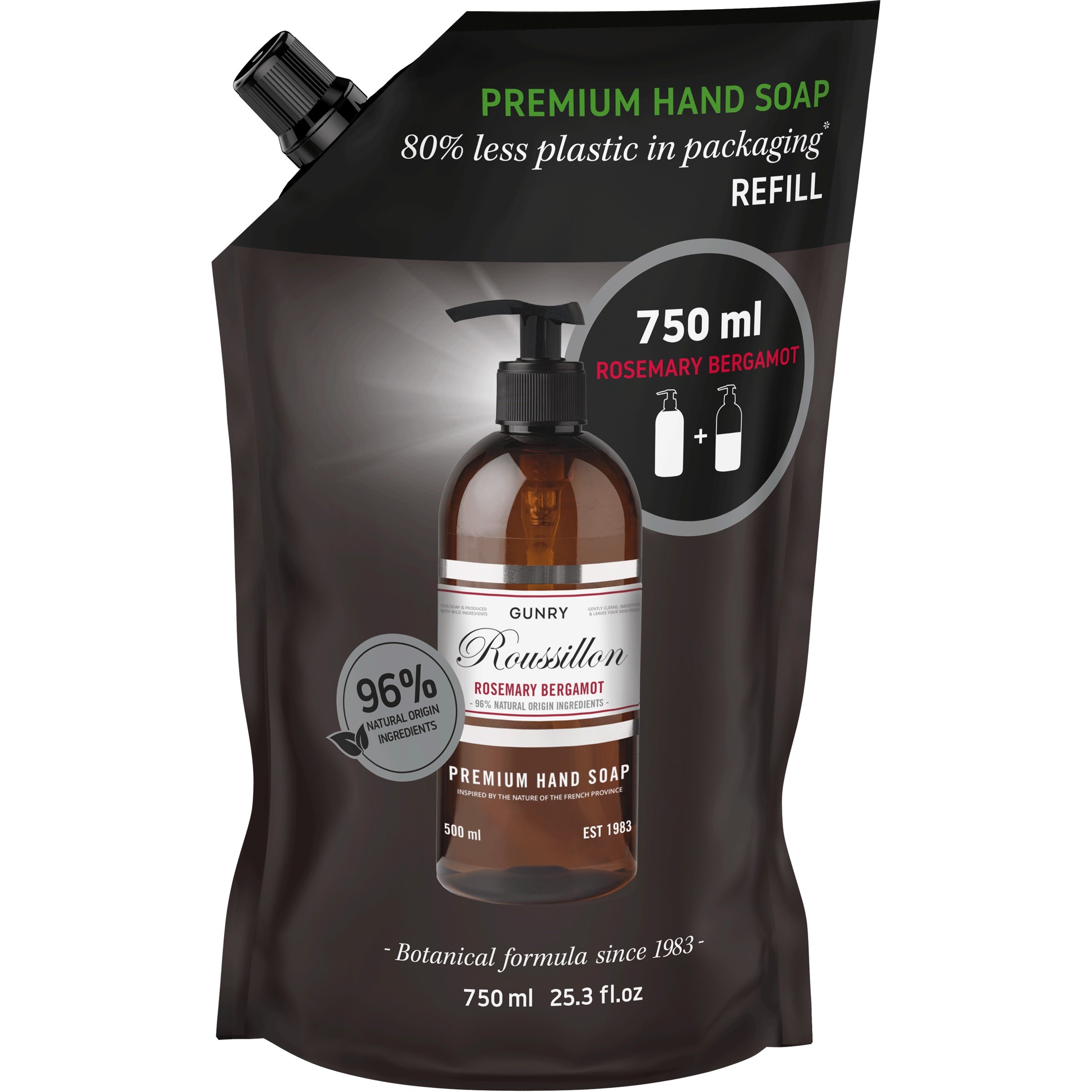 Läs mer om Gunry Premium Hand Soap Refill Rosemary Bergamot 750 ml