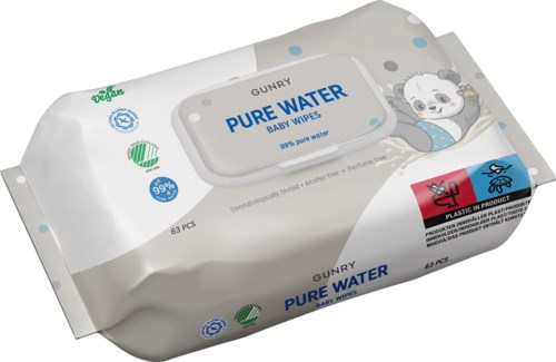 Gunry Pure Water Baby Wipes 63 st