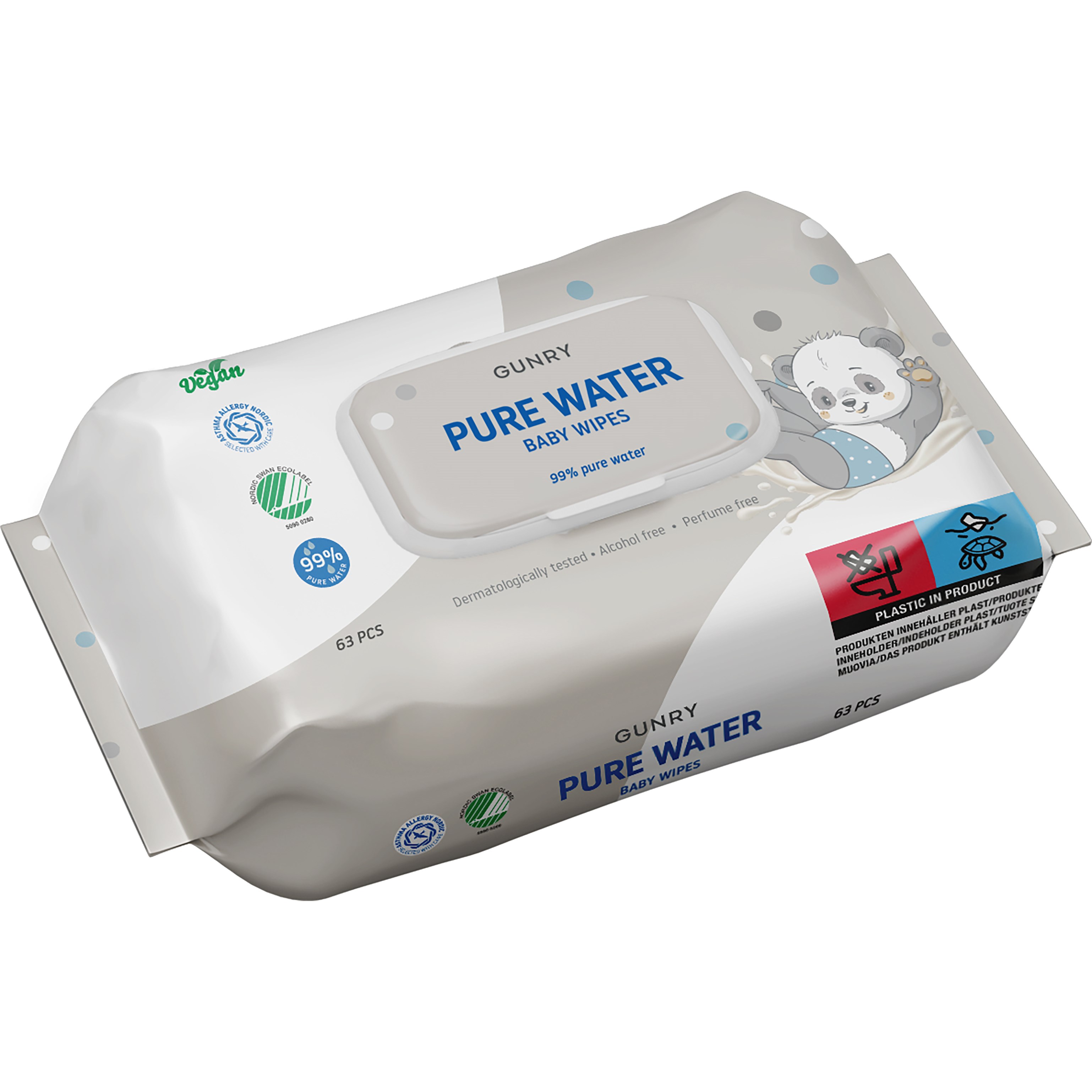 Gunry Pure Water Baby Wipes 63 St.