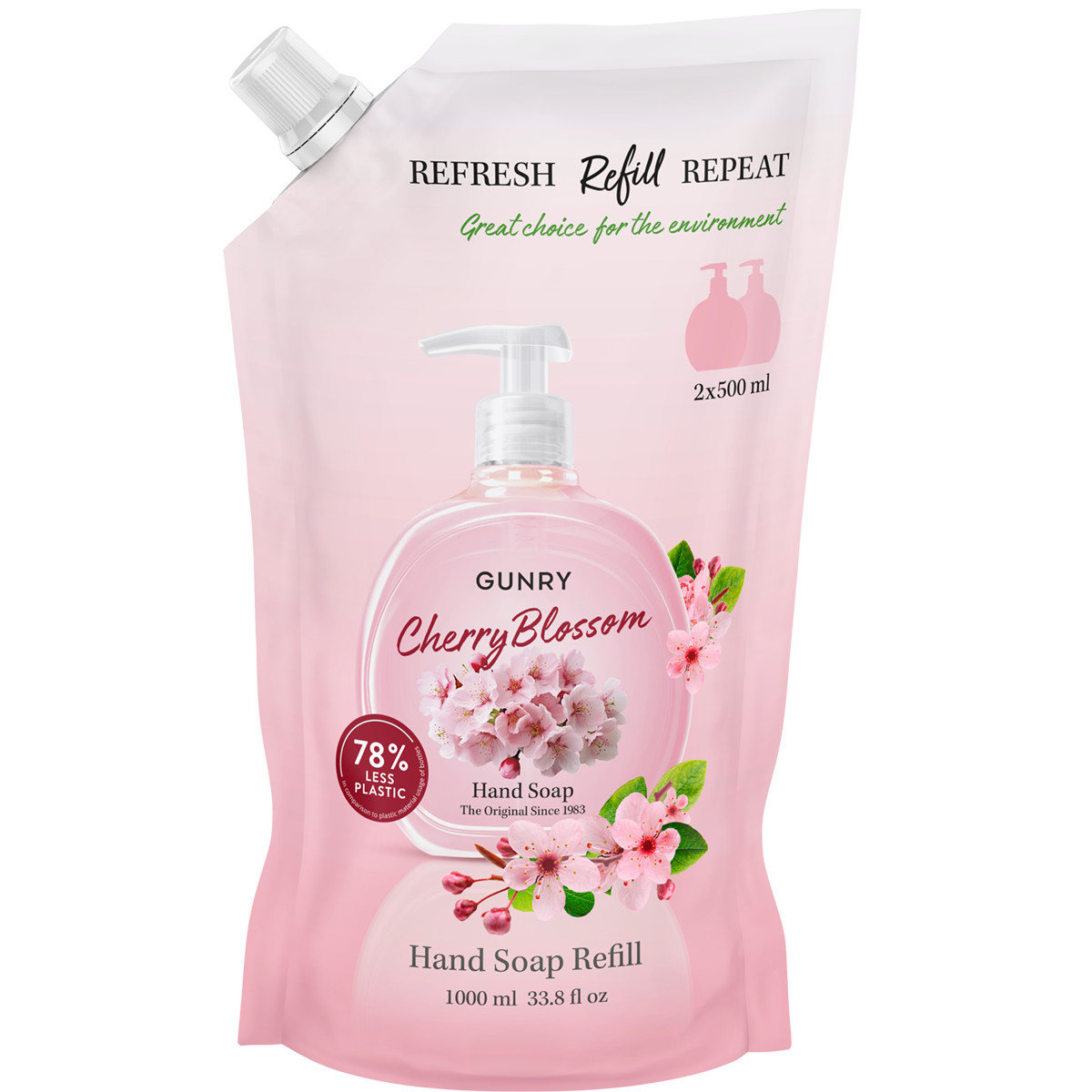 Gunry Refill Hand Soap Orig Cherry Blossom 1000 ml