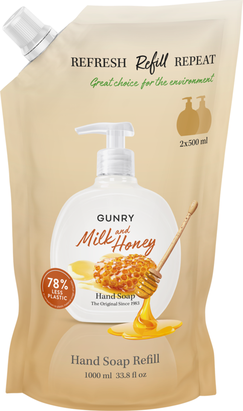 Gunry Refill Hand Soap Orig. Milk & Honey 1000 ml