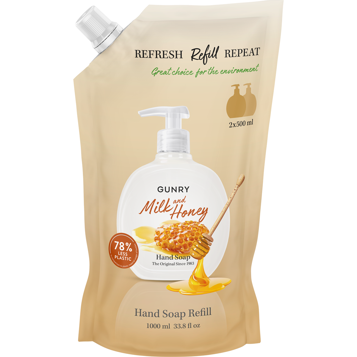 Gunry Refill Hand Soap Orig. Milk & Honey 1000 ml