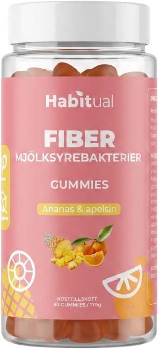 Habitual Fiber + Pre & Probiotika Ananas & Apelsin Gummies 60 pcs