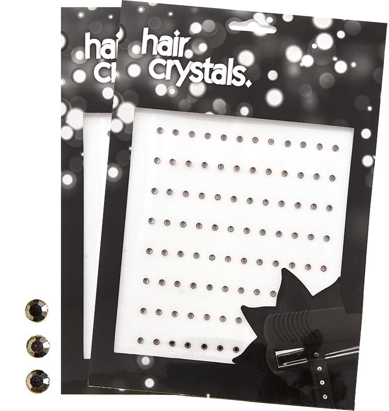 Hair Crystals 96st Svart Diamant