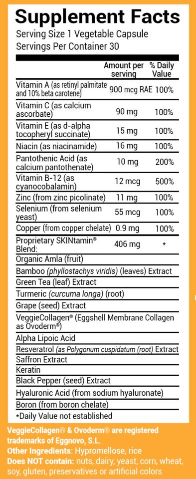 HAIRTamin SKINTamin 30 capsules