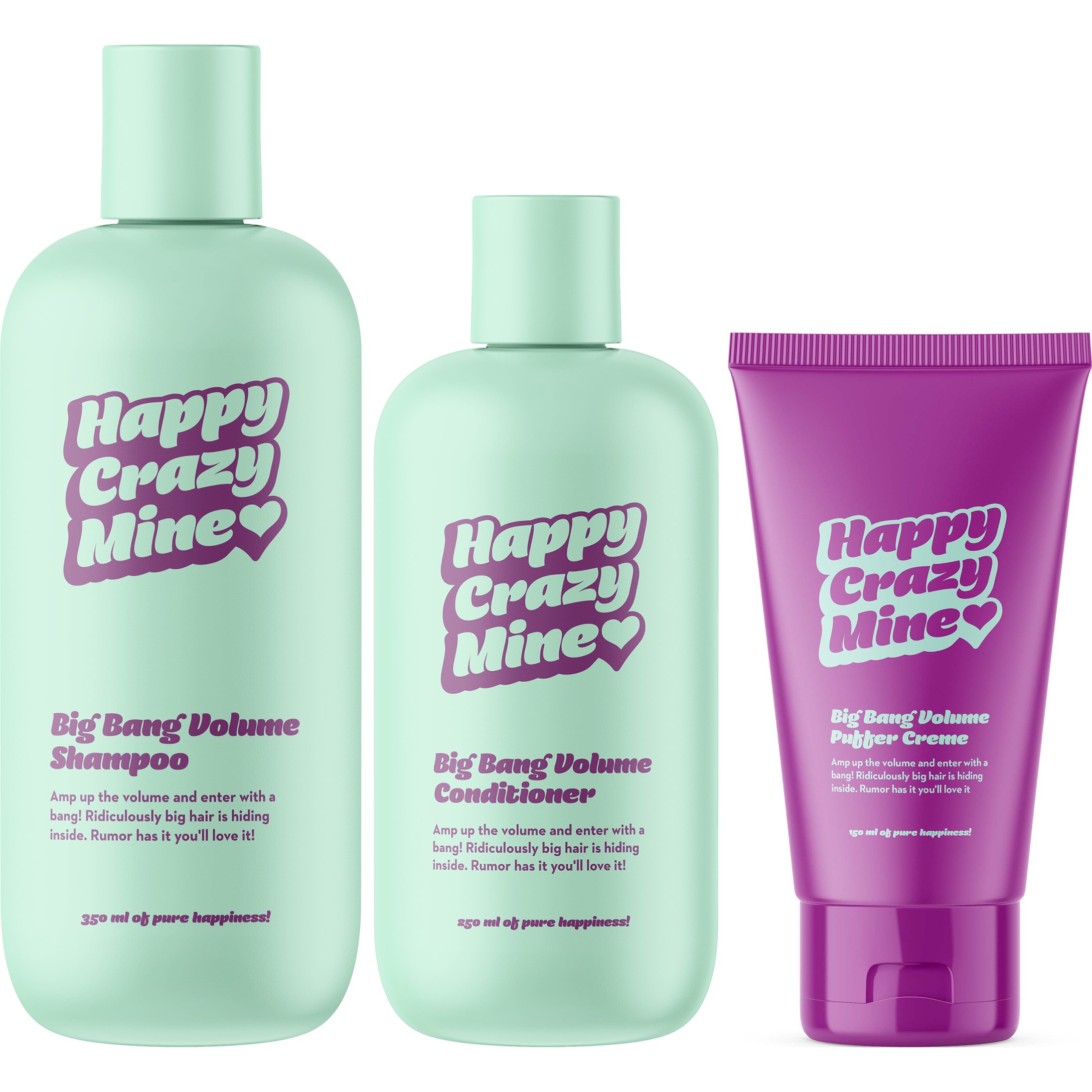 Happy Crazy Mine Big Bang Volume Shampoo 350 ml & Conditioner 250