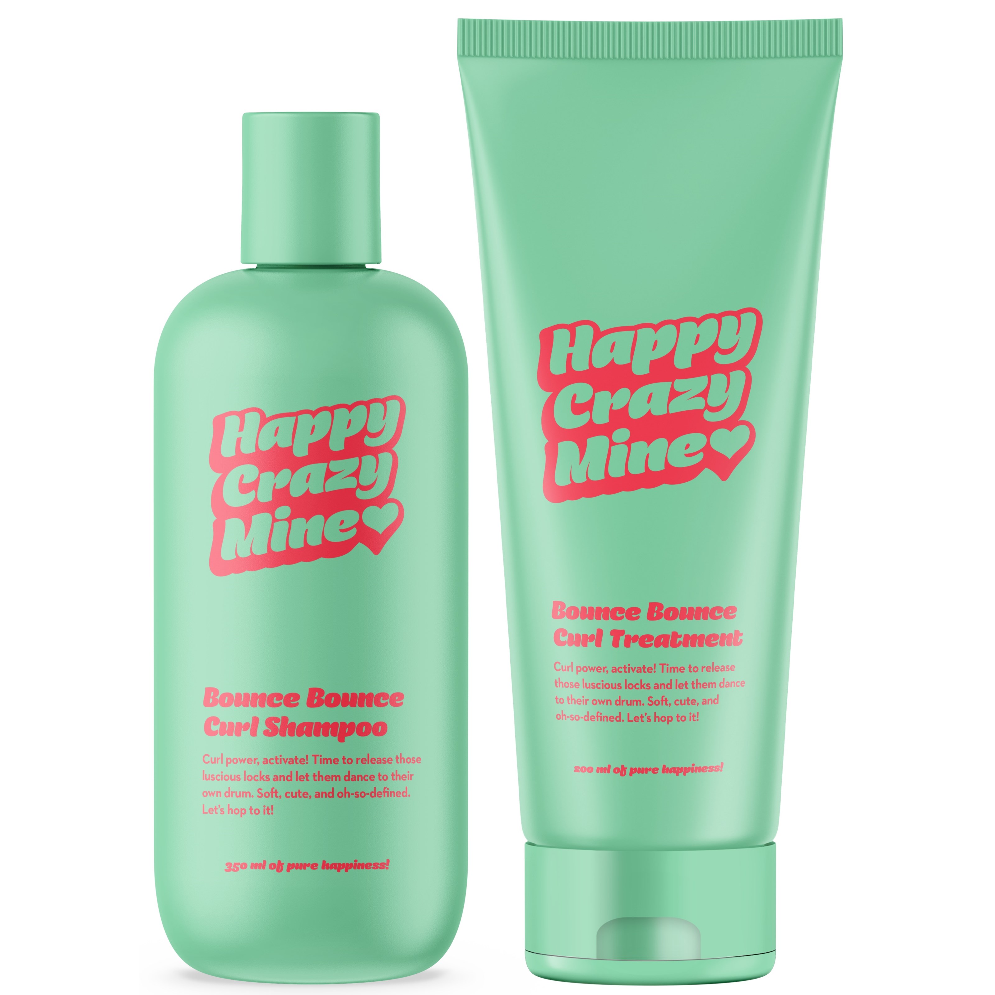 Happy Crazy Mine Bounce Bounce Curl Shampoo 350 ml & Curl Treatme