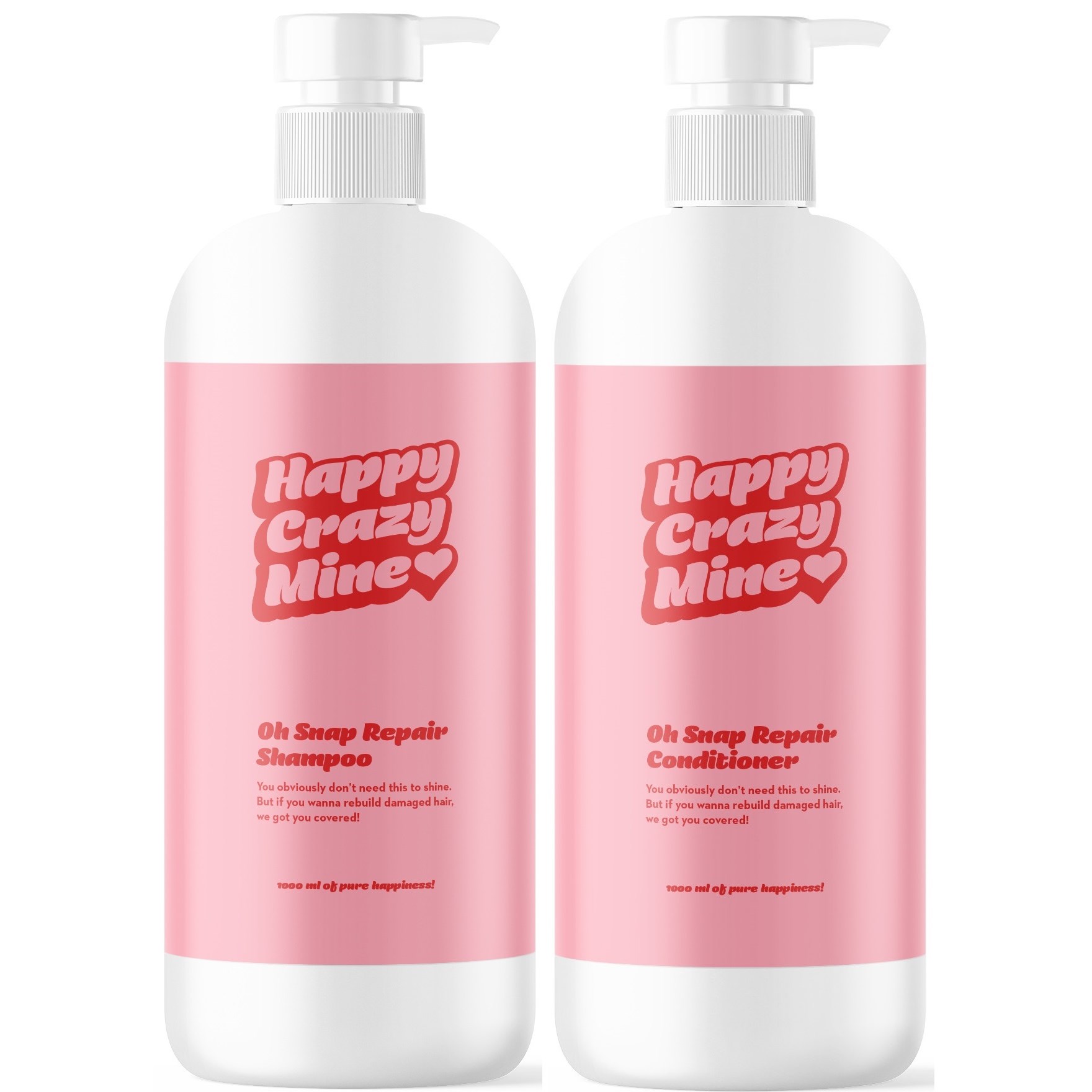 Happy Crazy Mine Oh Snap Repair Shampoo 1000 ml & Conditioner 100