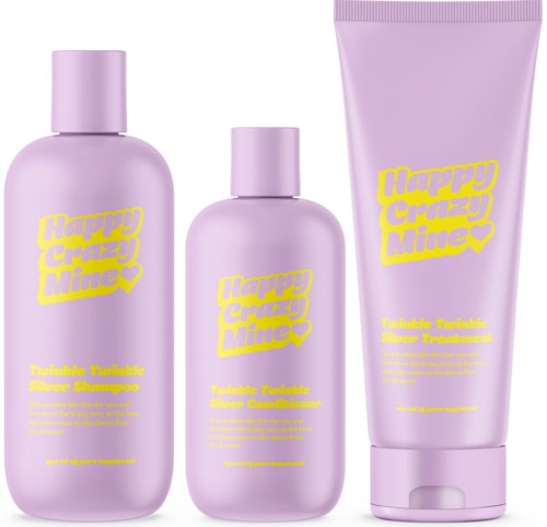 Happy Crazy Mine Twinkle Twinkle Silver Shampoo 350 ml & Conditioner 250 ml & Treatment 200 ml