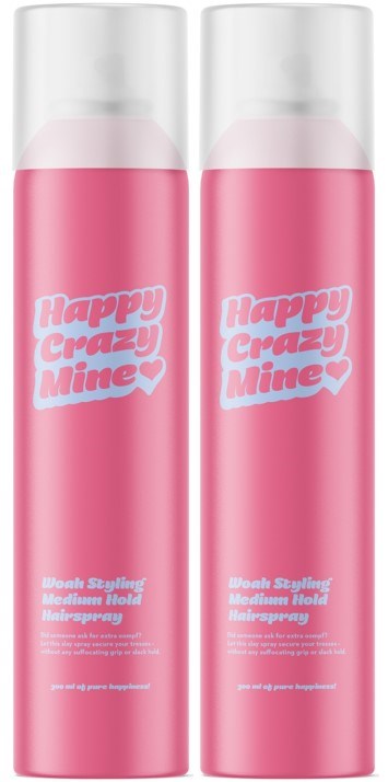 Happy Crazy Mine Woah Styling Hairspray Medium Hold 2 x 300 ml