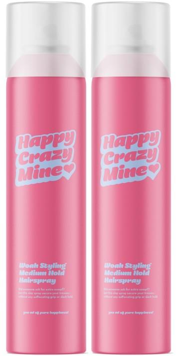 Happy Crazy Mine Woah Styling Hairspray Medium Hold 2 x 300 ml