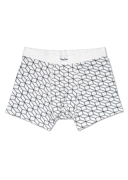 Happy Socks Boxer Brief Optic Vit Svart S Medium